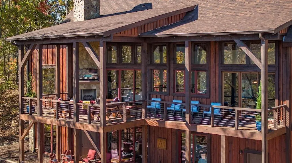 4000 Sf Cabin 5 King 2 Queen Beds With Heated Pool Spa Game Room Mountain Views-1