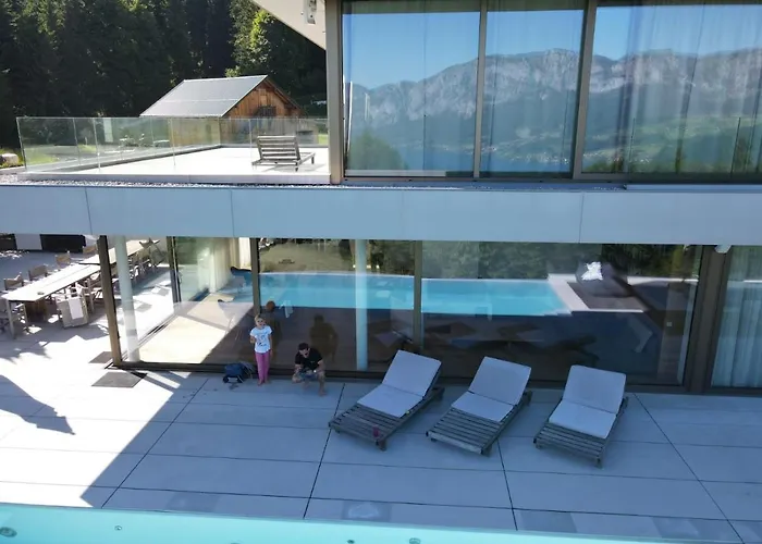 Attersee Luxury Design Villa With Dream Views, Large Pool And Sauna