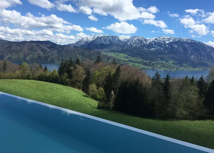 Attersee Luxury Design Villa With Dream Views, Large Pool And Sauna