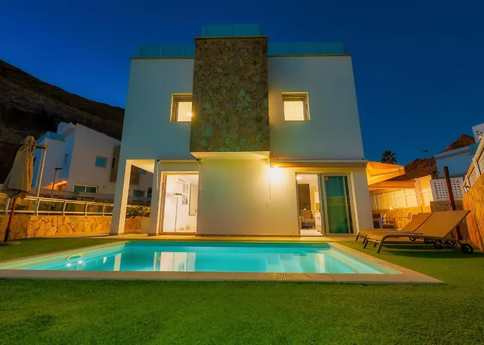 Villa Rosa-Soleada Villa Privada con Piscina Climatizada&WIFI en Tauro-Mogán
