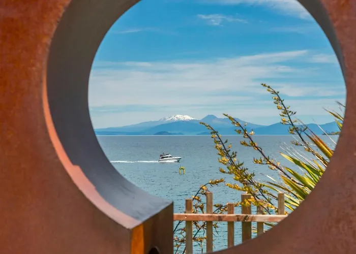 Lake, Pool And Taupo Town