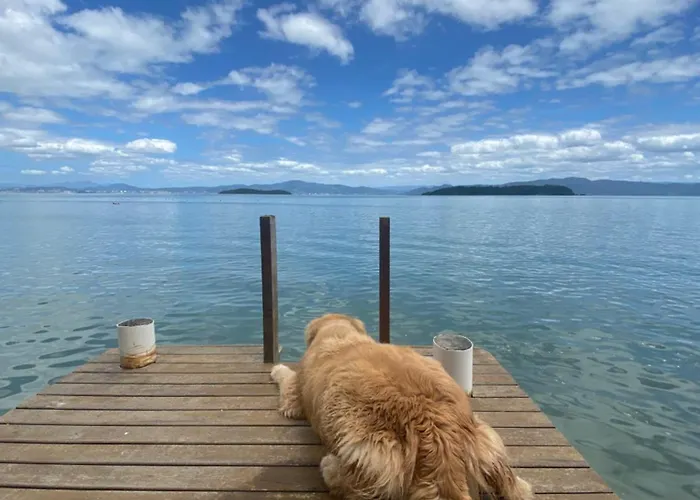 Villa Sambaqui Com Piscina Coberta Privativa, Vista E Acesso Ao Mar