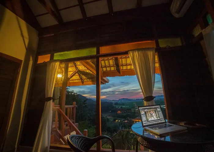 Romantic Tropical Retreat With Sunset & Rice Field Views